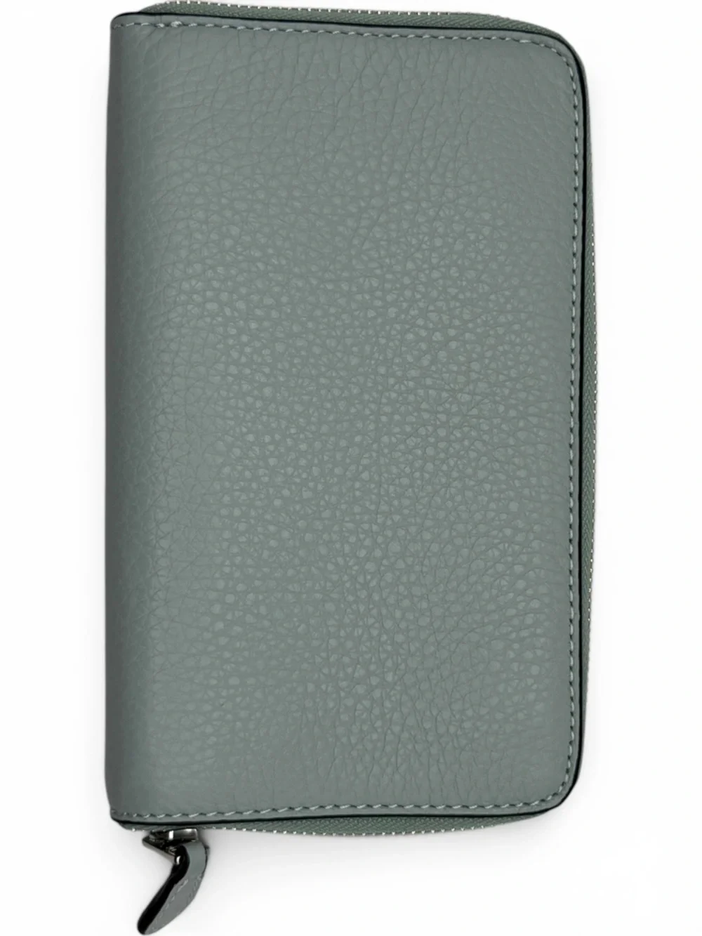 Coach Pebbled Leather Wallet in Slate Teal with Silver Hardware